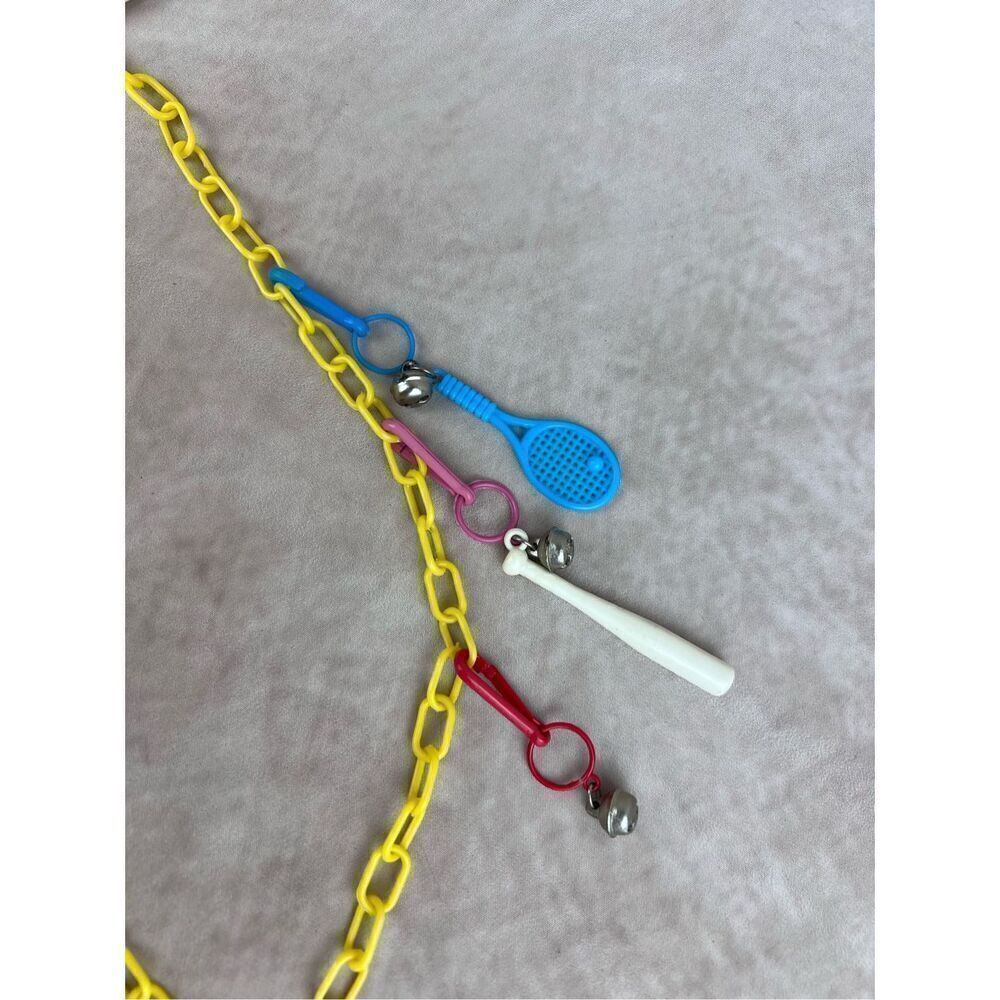 Vintage 80s Bell Clip Charm Necklace - image 4